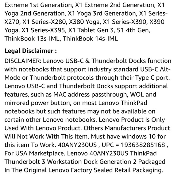 Thunderbolt 3 Workstation Dock - 170W NEW - Picture 12 of 14